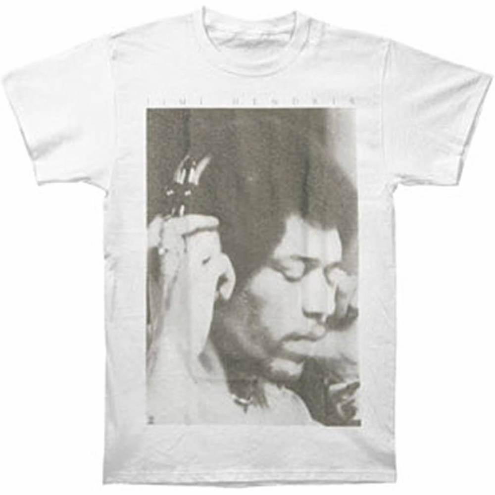 Jimi Hendrix White Graphic Short Sleeve T-Shirt